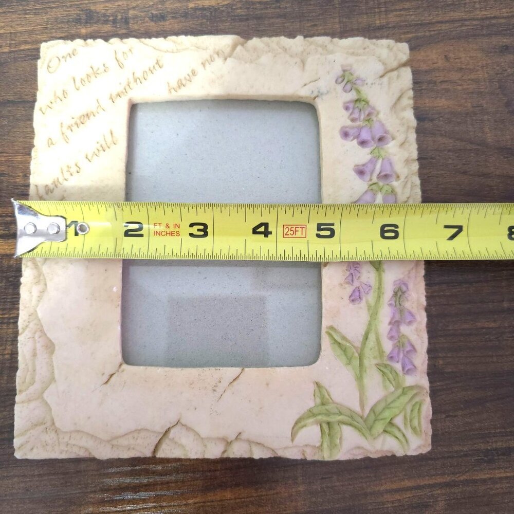 Decorative Picture Frame With Engraved Friendship Quote & Purple Flower Design - Picture 9 of 10